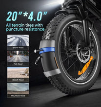 Load image into Gallery viewer, 20*4.0 inch fat tire folding electric bicycle, 750W motor urban mountain E-Bike, 48V13AH battery adult electric scooter