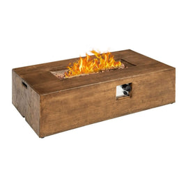50,000 BTU Outdoor Propane Gas Fire Pit Table with Lava Rocks & Cover