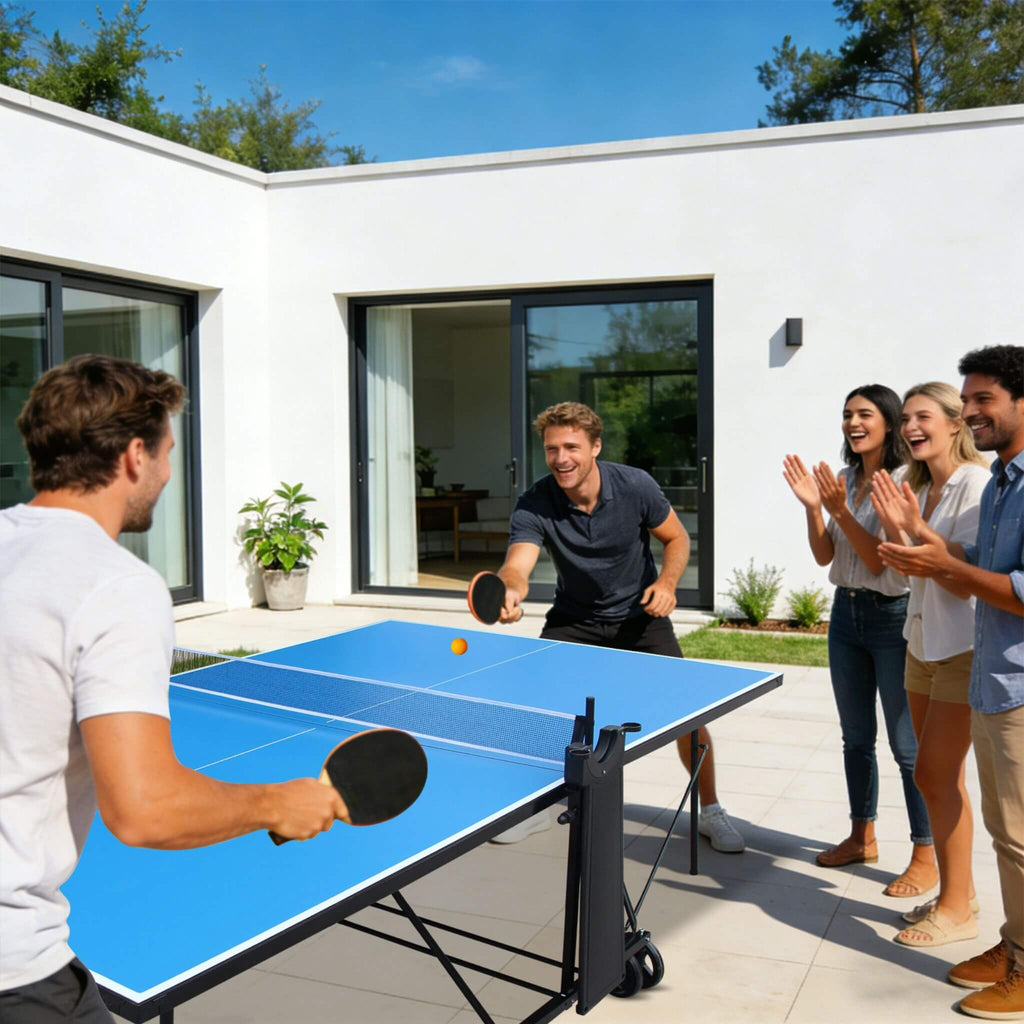108” Full-Size Outdoor Table Tennis Table Set
