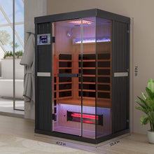 Load image into Gallery viewer, Thermora Pandora Premium 2-Person Indoor Infrared Sauna With Red Light Therapy And Himalayan Salt Rocks (SAK67305)