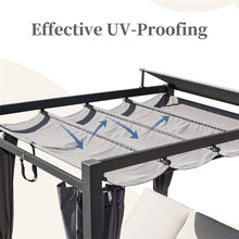 Load image into Gallery viewer, Aluminum Outdoor Double Chaise Daybed with Retractable Canopy