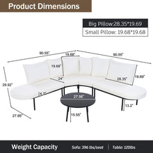 Load image into Gallery viewer, Half-Moon 6-Person Curved Outdoor Sofa Set with Coffee Table