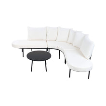 Load image into Gallery viewer, Half-Moon 6-Person Curved Outdoor Sofa Set with Coffee Table