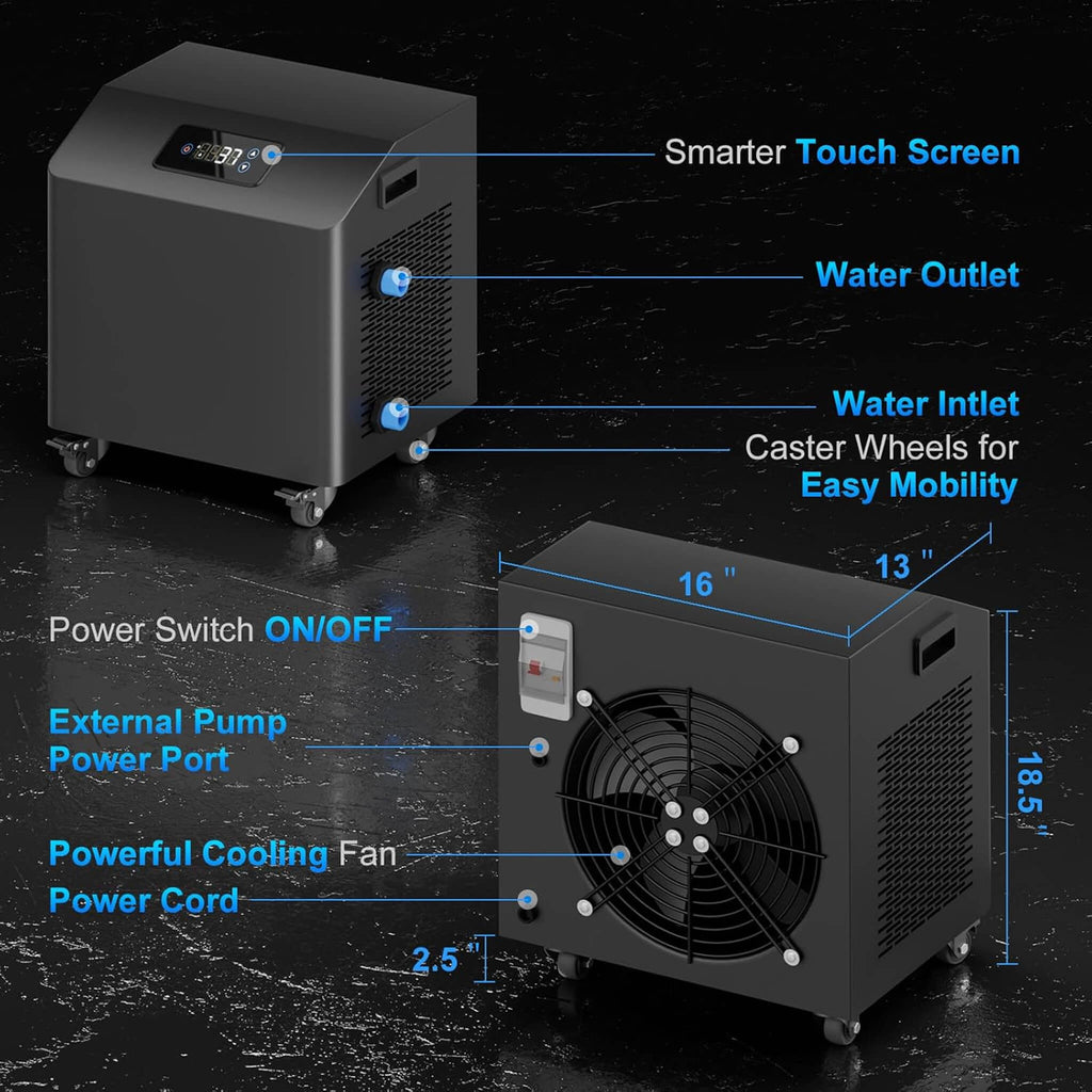 120-Gallon XL Cold Plunge Tub Kit with 1HP Chiller