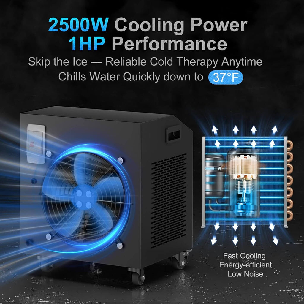 120-Gallon XL Cold Plunge Tub Kit with 1HP Chiller