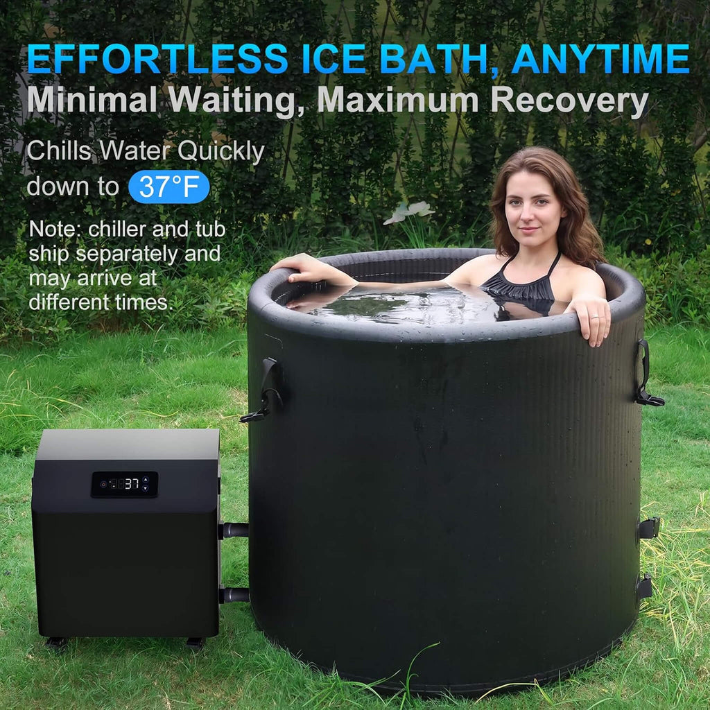 120-Gallon XL Cold Plunge Tub Kit with 1HP Chiller