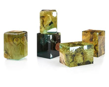 Load image into Gallery viewer, Resin Cube Side Table, Epoxy Wood Stool, Cube Accent Table