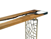 Load image into Gallery viewer, Walnut wood and resin sofa &amp; entry table | Voronoi collection