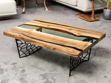 Load image into Gallery viewer, Custom Resin River Walnut Coffee Table | Voronoi Collection