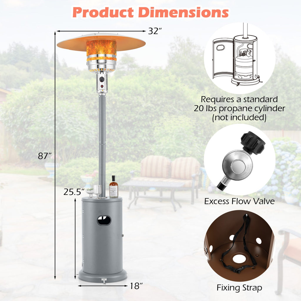Luxury Outdoor Patio Heater with Table – 50,000 BTU Propane ManCave Patio Heater