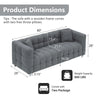 80-Inch Modern Teddy Fleece Sofa, With 2 Cushions 3-Seater  Sofa Suitable for Living Room Bedroom or Apartment Comfortable Deep-Set Leisure Furniture Wide Armrest Design Easy to Assemble