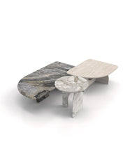 Load image into Gallery viewer, Argo Sculptural Coffee Table Set – Luxury Stone Center Tables for Modern Mancaves