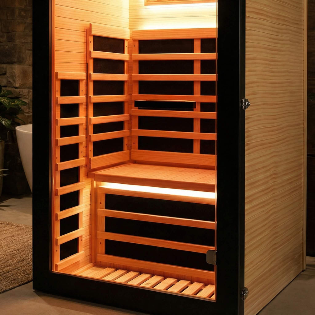 Thermora™ Single-Person American White Oak Infrared Sauna Cabin