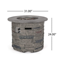 Load image into Gallery viewer, 32" Round Concrete Propane Fire Pit Table – Gray