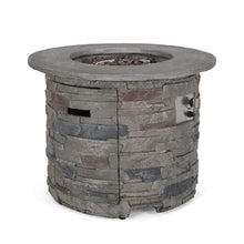Load image into Gallery viewer, 32" Round Concrete Propane Fire Pit Table – Gray