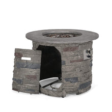 Load image into Gallery viewer, 32" Round Concrete Propane Fire Pit Table – Gray