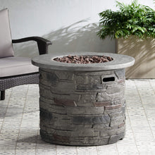 Load image into Gallery viewer, 32" Round Concrete Propane Fire Pit Table – Gray