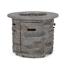 Load image into Gallery viewer, 32" Round Concrete Propane Fire Pit Table – Gray
