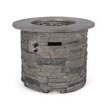 Load image into Gallery viewer, 32" Round Concrete Propane Fire Pit Table – Gray