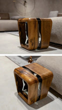 Load image into Gallery viewer, Resin Side Magazine Table Stool - Stylish Modern Wooden Furniture