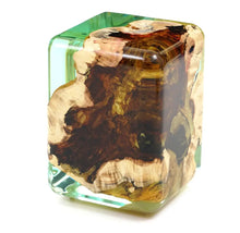 Load image into Gallery viewer, Resin Cube Side Table, Epoxy Wood Stool, Cube Accent Table