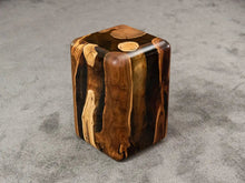 Load image into Gallery viewer, Resin Cube Side Table, Epoxy Wood Stool, Cube Accent Table