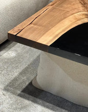 Load image into Gallery viewer, Epoxy-Resin Walnut Coffee Table With Stone Looking Legs