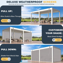 Load image into Gallery viewer, Louvered Aluminum Pergola with Adjustable Roof &amp; Privacy Screens