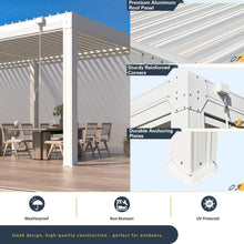 Load image into Gallery viewer, Louvered Aluminum Pergola with Adjustable Roof &amp; Privacy Screens