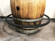 Load image into Gallery viewer, Whiskey &amp; Wine Barrel Bistro Pub Set — Glass Top, Foot Rail