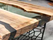 Load image into Gallery viewer, Custom Resin River Walnut Coffee Table | Voronoi Collection