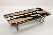 Load image into Gallery viewer, Custom Resin River Walnut Coffee Table | Voronoi Collection